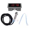 Red 4 Digit LED Motor Tachometer RPM Speed Tester Meter NPN Hall Proximity Switch Sensor(Red 4
