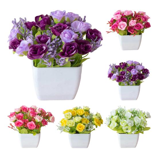 Поддельный цветок бонсай, креативный, нежный, без полива, искусственный цветок в горшке, увеличивает жизнеспособность, искусственный бонсай в горшке, искусственный цветок бонсай, домашний декор