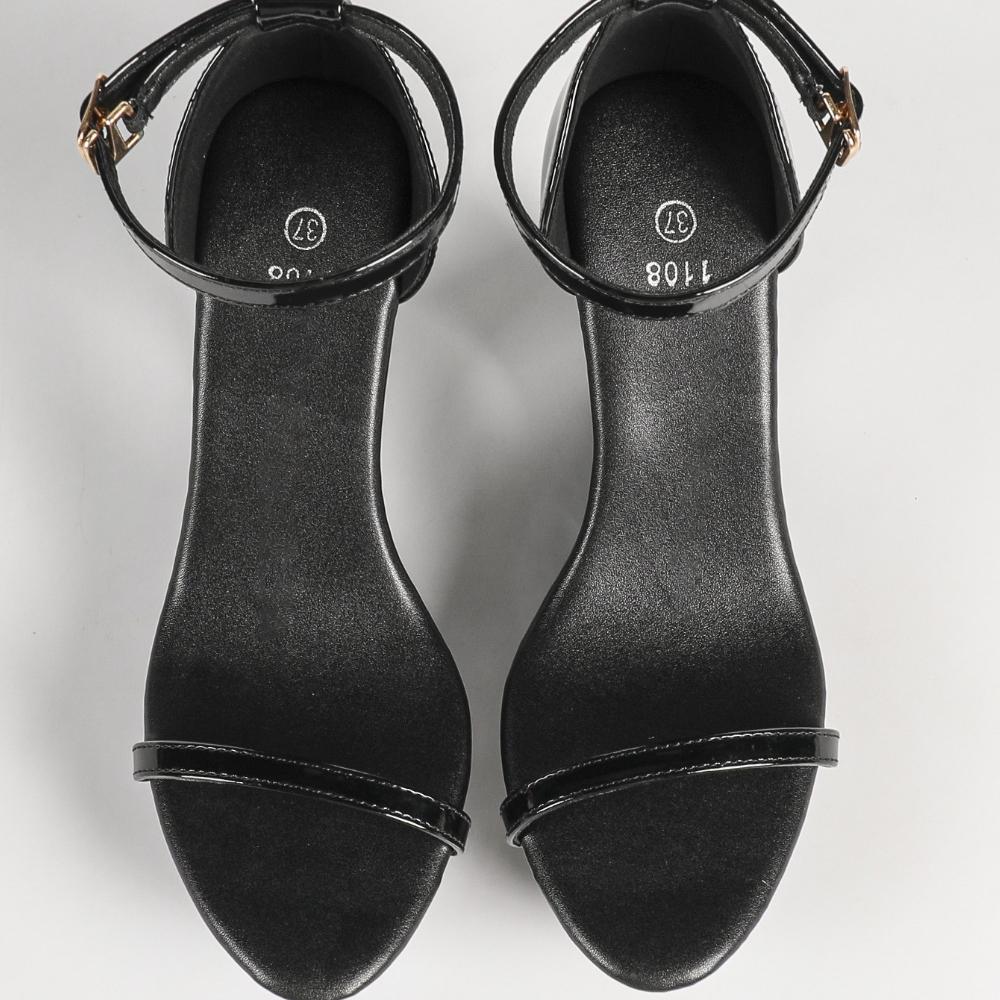 Women Black Patent Leather Open Toe Platform High Heel Slippers Fashion Summer Ladies Footwear LFD-1107WG-Q10