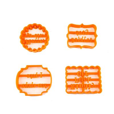 4 шт забавные формочки для печенья, набор пластиковых форм для выпечки печенья с забавными непочтительными фразами для дома