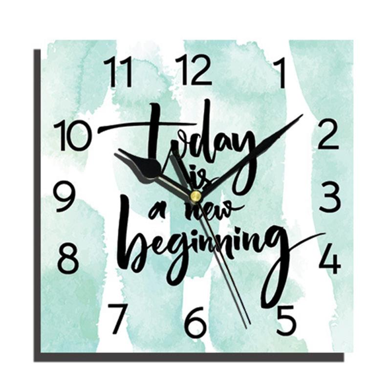 Wooden Square Wall Clocks Silent Non-ticking Battery Powered For Home Kitchen Living Room Office