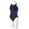Mizuno EXER SUITS Купальник средней посадки для соревновательного плавания и тренировок, женский размер XL, N2MA2775, (Черный/Синий, 92см)