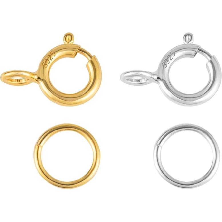 40 ШТ. Застежки и Соединители из Стерлингового Серебра с Разомкнутыми Колечками Набор 5 мм Пружинные Кольца Соединители для Изготовления Украшений (Серебряные застежки 6 мм)
