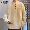 JEEP SPIRIT Men's Stand-Collar Pullover Sweater