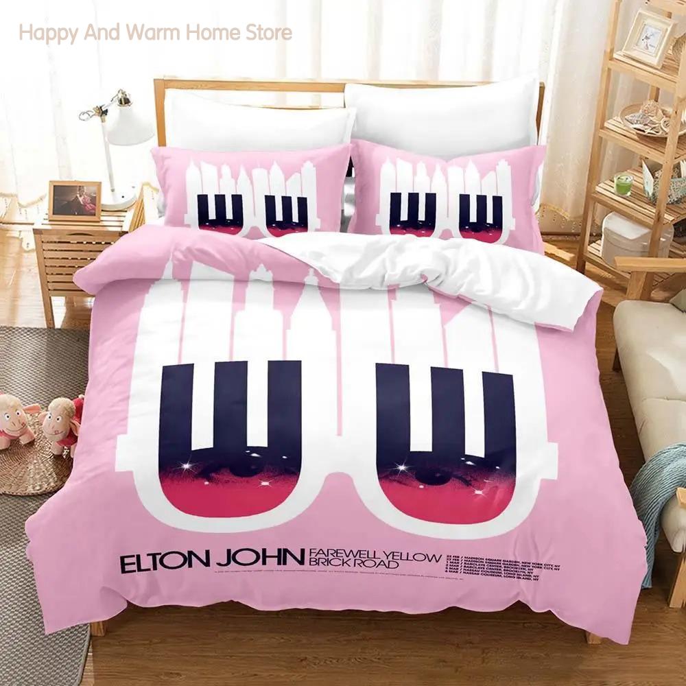 Элтон Джон ПРОЩАЙ Yellow Brick Road Постельное белье Односпальный Полуторный Двуспальный Квинсайз Кингсайз Комплект постельного белья Взрослый Мальчик Спальня Комплекты пододеяльников 3D