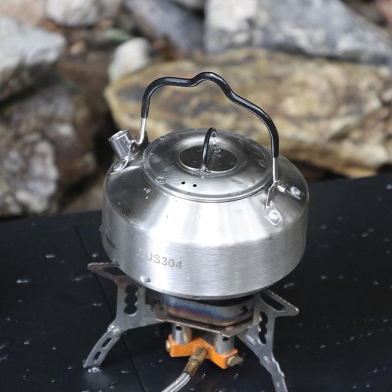 Нержавеющая сталь Чайники для походов на открытом воздухе Кастрюля Посуда Кемпинговые чайники Чайник со свистком для плиты Чайник для кемпинга Чайник для кофе