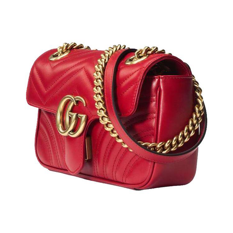 Gucci GG Marmont Matelassé Мини-сумка Красная Женские Сумки на плечо 446744-DTDIT-6433