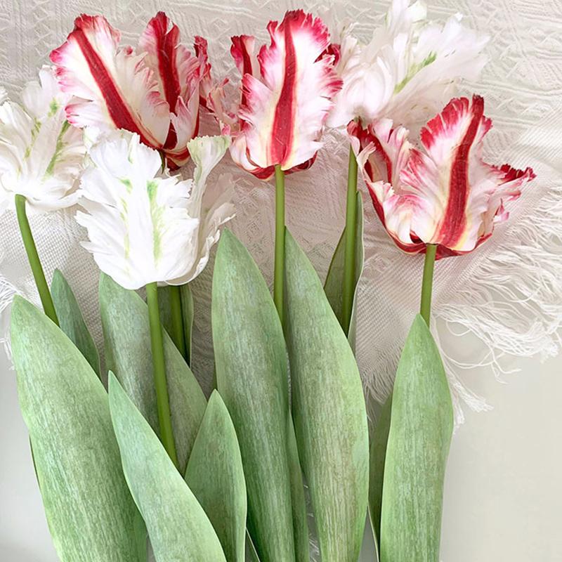 1 шт. Износостойкий 68 см Изысканное исполнение Длинный стебель 3D Тюльпан-попугай Искусственный цветок для дома