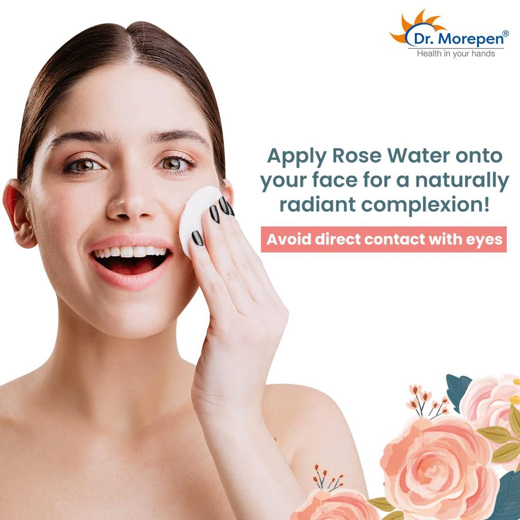 Dr. Morepen Rose Water Spray Pure Herbal Hydrating Facial Mist For All Skin Types Toner Cleanser 120 ml Pack Of 2