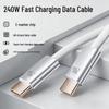Плетеный кабель для быстрой зарядки 240 Вт, двойной Type-C, для Apple, Huawei, Xiaomi и устройств Android