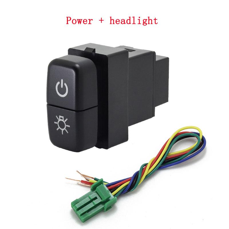 1pc Dual Key Switch Dual Switch Fog Light Recorder Radar Power Supply Daytime Running Light Switch Button for Mitsubishi
