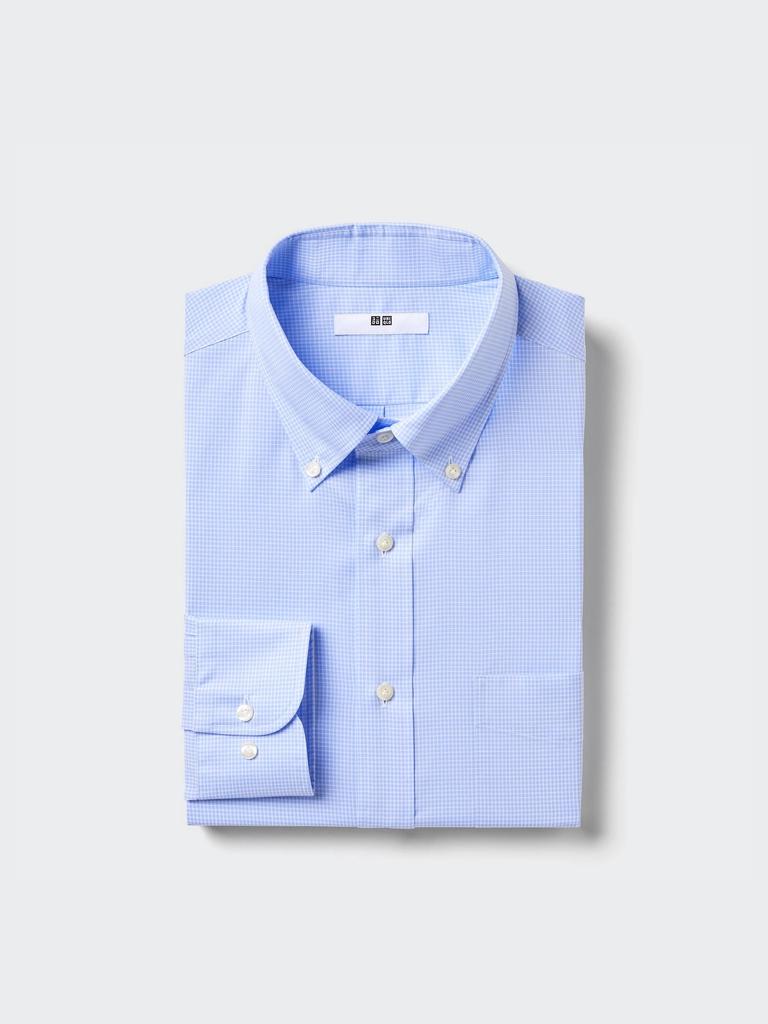 Uniqlo Easy Care Regular Fit Check Shirt  Long Sleeve Button Down Collar  B