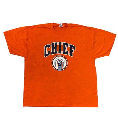 Футболка Jerzees Университет Иллинойса Fighting Illini Chief 90-х Оранжевая Мужская