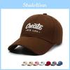 Cotton Brim Curved Cap With Embroidery Adjustable Strap Men Women Outdoor Use