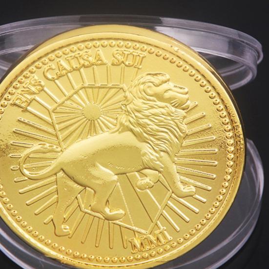 Позолоченная монета, реквизит для фильмов, диаметр 1,6 дюйма, двухсторонняя металлическая монета, коллекционная сувенирная монета с защитной коробкой, подарок для поклонников фильмов