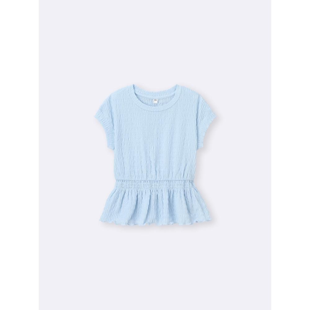 GU by Uniqlo Девочки Текстура Пеплум Футболка