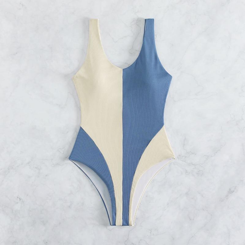 Новый слитный контрастный купальник для женщин