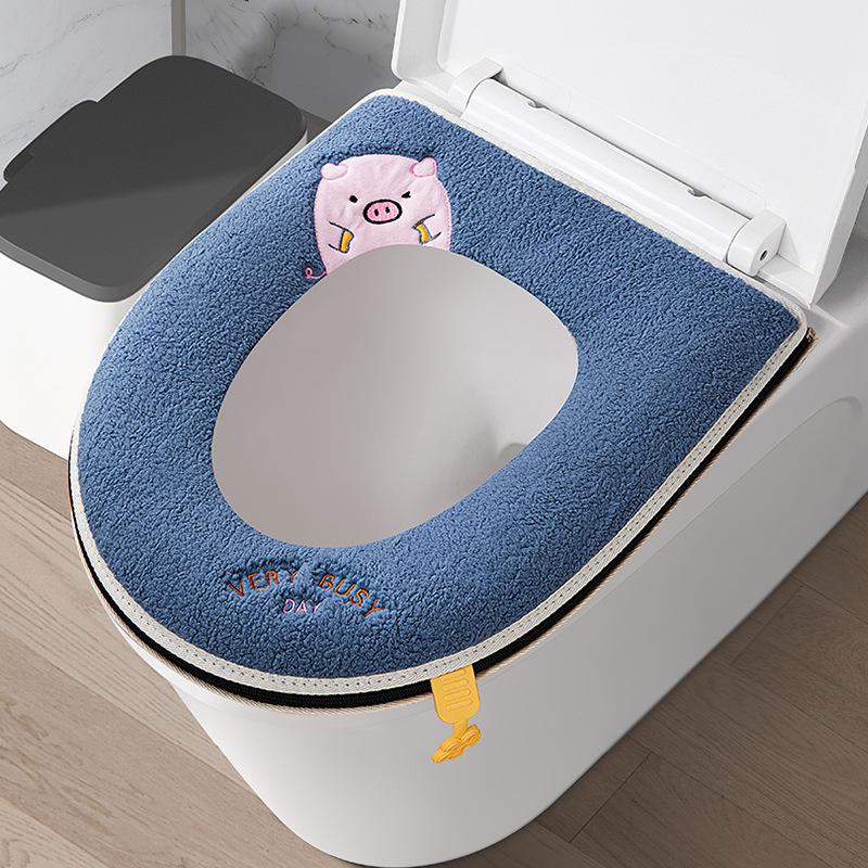 Водонепроницаемый универсальный чехол для унитаза с рисунком - утолщенный, простой, бытовой дизайн