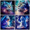 Diamond Painting Full Drill Cat Fantasy Square/round Embroidery Mosaic Animal Starry Night Cross Stitch Home Decor