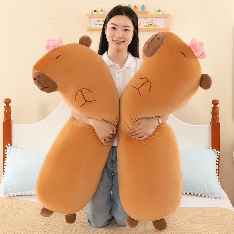 Cute and Cute Capybara Doll Plush Toy Capi Bala Long Pillow Bedside Pillow Leg Pillow