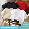 Children's Cotton Short Sleeve White Red Black T-shirt Girls' Summer Baby Clothes Kids Boys' Tops