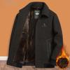 Dad's Autumn and Winter Coat, Middle-aged Plus Fleece Jacket, Middle-aged and Elderly Men's Thickened Grandpa Cotton Clothes