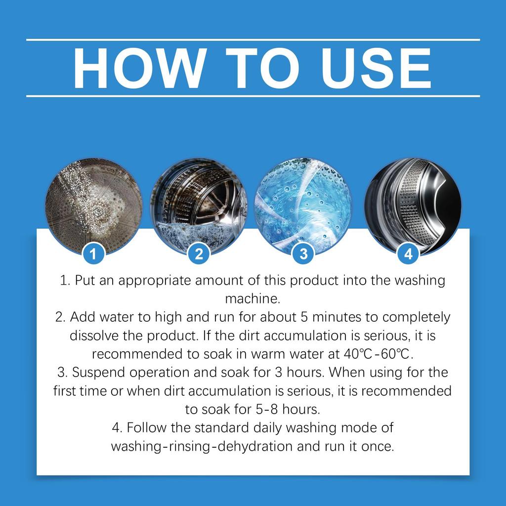Washing Machine Cleaning Powder Effectively Clean Stubborn Dirt Eliminate Mold and Odor Multi-functional Washing Machine Cleaner