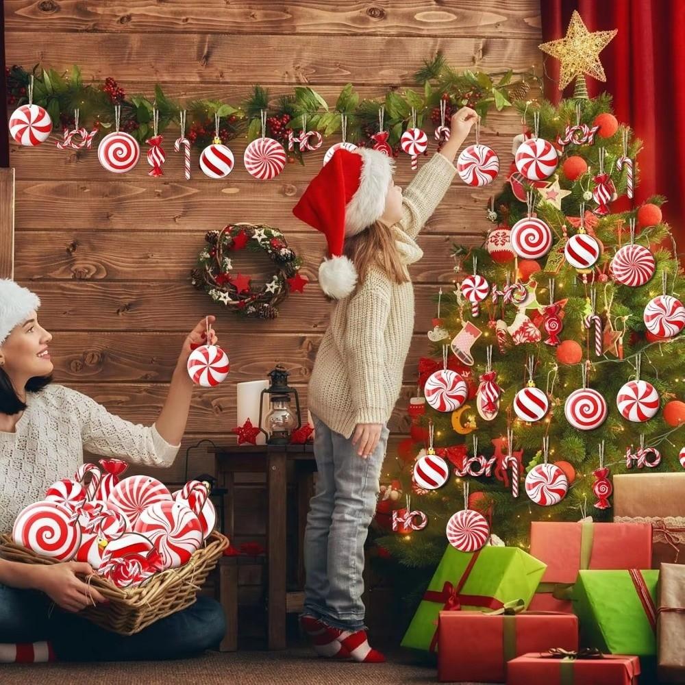 12/24 шт. Новое Деревянное Украшение на Рождественскую Елку Красная Конфета-Трость Украшение-Конфета-Трость DIY Подвеска Рождественская Рождество