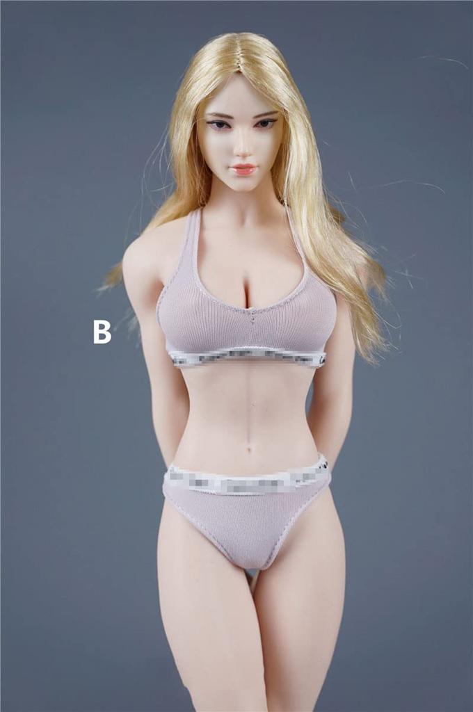 16 Scale Female Figure Clothes Girl Bra Back Underwear Clothes for 12 Inch Action Figure Body Doll (Pink)