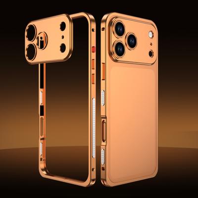 Металлический чехол для телефона для IPhone 17/17 Pro/17 Max/17 Съемная крышка объектива и чехол для телефона с теплоотводом Ультратонкая защитная рамка со скрытым отверстием для ремешка