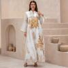 Middle Eastern Sequin Burnout Dress - Luxe Celebrity Party Abaya Robe for Women