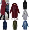 (S-5XL) Chic Lady Solid Color Long Sleeve Casual Hooded Sweatshirt Coat Zipper Outwear