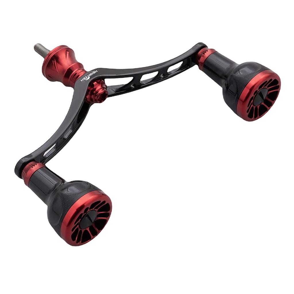 Улучшенная ручка катушки, совместимая с сериями спиннинговых катушек Shimano и Daiwa Arch Engine, цвет Вино 98/110 мм, ручка 24,5 мм, Катушки, (Черный и красный, 98 мм)