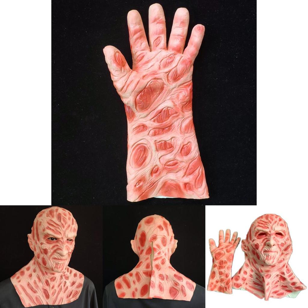Фредди против Джейсона Набор латексной маски и перчатки Фредди Крюгера для костюмированной вечеринки на Хэллоуин