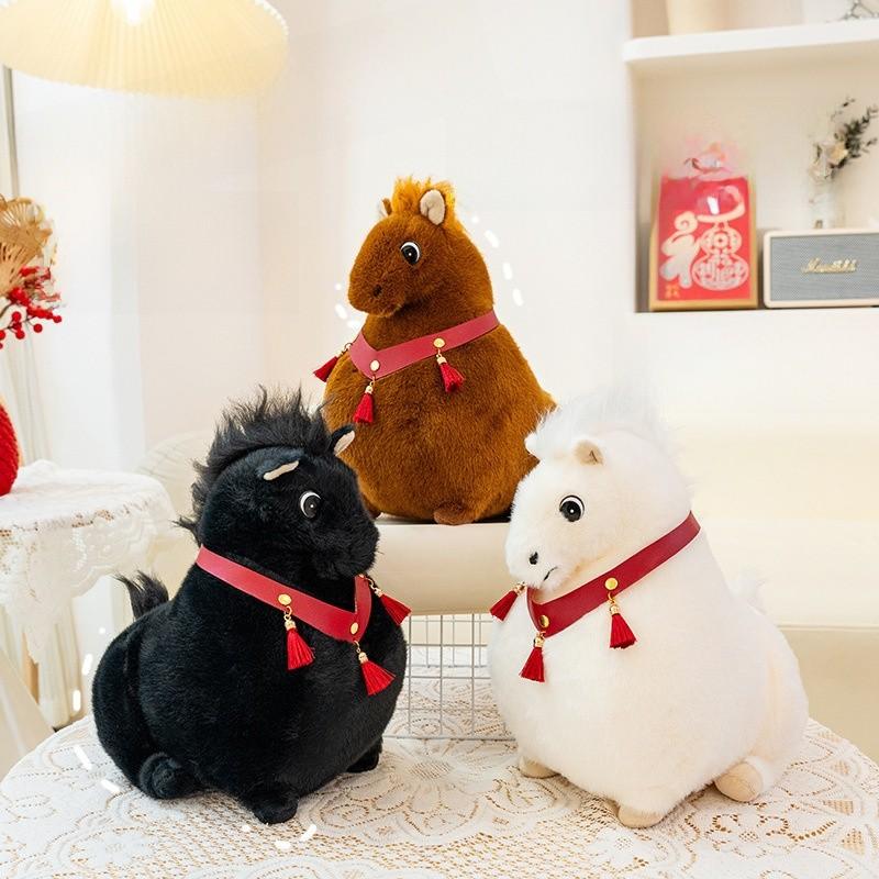 Creative Plush Pony Stuffed Animal Toy With Pp Cotton Filling For Kids Bedroom Decor