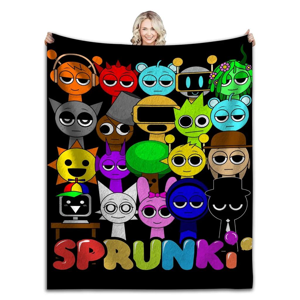 Плед Sprunki Incredibox для дивана и кровати, мягкий, пушистый, плюшевый, для сна, разные размеры, покрывала на все сезоны