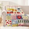 Cute Cartoon Funny Girl Art C-coco Chan Flannel Warm Comfort Soft Plush Blanket for Sofa Living Room Office Bedroom Travel Gift