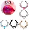 Cool Unisex Punk Rhinestone U Shape Geometric Nose Stud Fake Nose Ring Bear Nose Cuff Body Jewelry