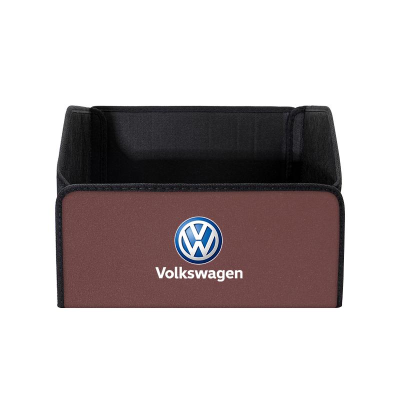 For VW Car Leather Storage Box Auto Trunk Organizer Bag Accessories For VW Golf Polo Tiguan Touran Jetta Passat CC T5 GTI Magotan Caddy