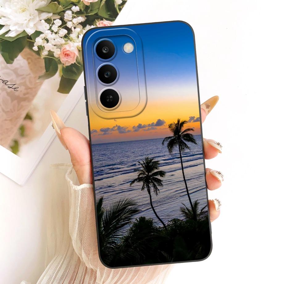 For Realme C83 C100 Phone Case Floral Daisy Aesthetic Moon Nigth Bow Pattern Funda Soft Matte Silicone Back Cover Realme P4 Lite