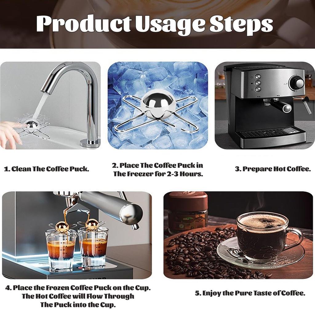 Espresso Cooling Ball Stainless Steel Espresso Coffee Frozen Ball Reusable Cooling Espresso Coffee Tool Ice Spheres Chills Balls