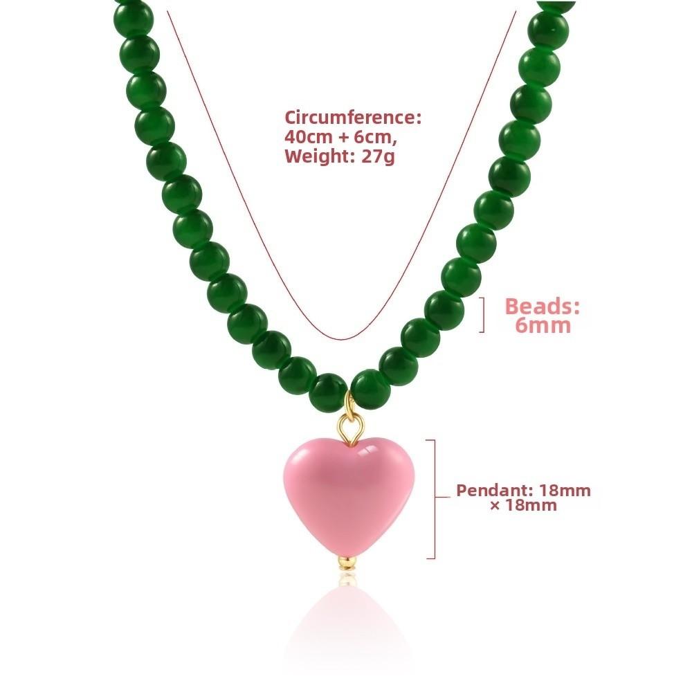 Кулон Сердце Любви Цепочка на Ключицу Смола Акрил Цепочка на Шею Тренд Бусы