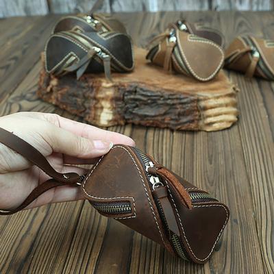 Ретро Кошелек для ключей Искусственная кожа Сумка для ключей Мини-кошелек Застежка-молния Чехол для ключей на ремень для дома Велосипеда Автомобильных ключей Мужской Женский