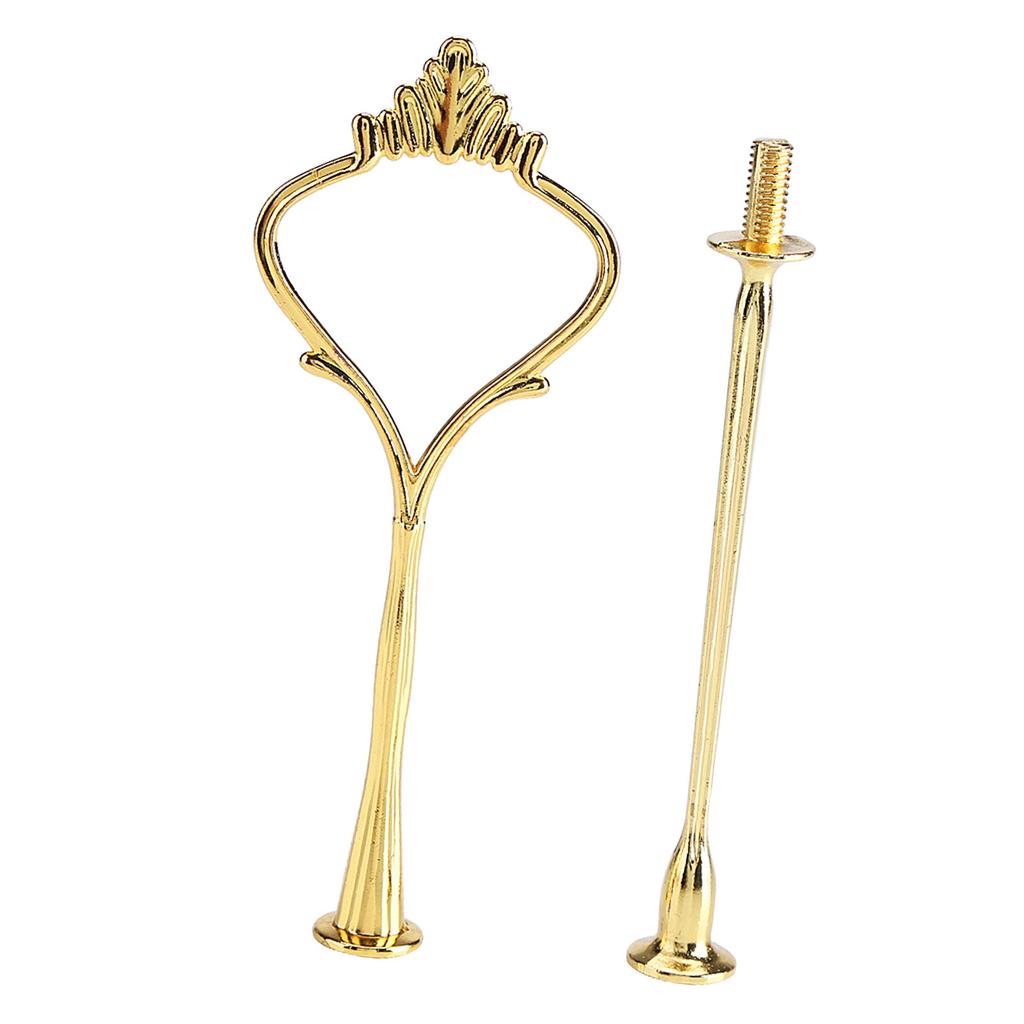 Многоярусная подставка для торта, ручка, тарелка для фруктов, крепеж, держатель(2-х уровневая золотая корона)