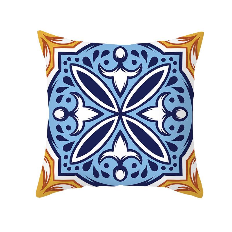 Наволочка для декоративной подушки с принтом Shopee Желтая и синяя Геометрическая В стиле середины века Ретро Абстрактная Декоративная подушка Наволочка для диванной подушки