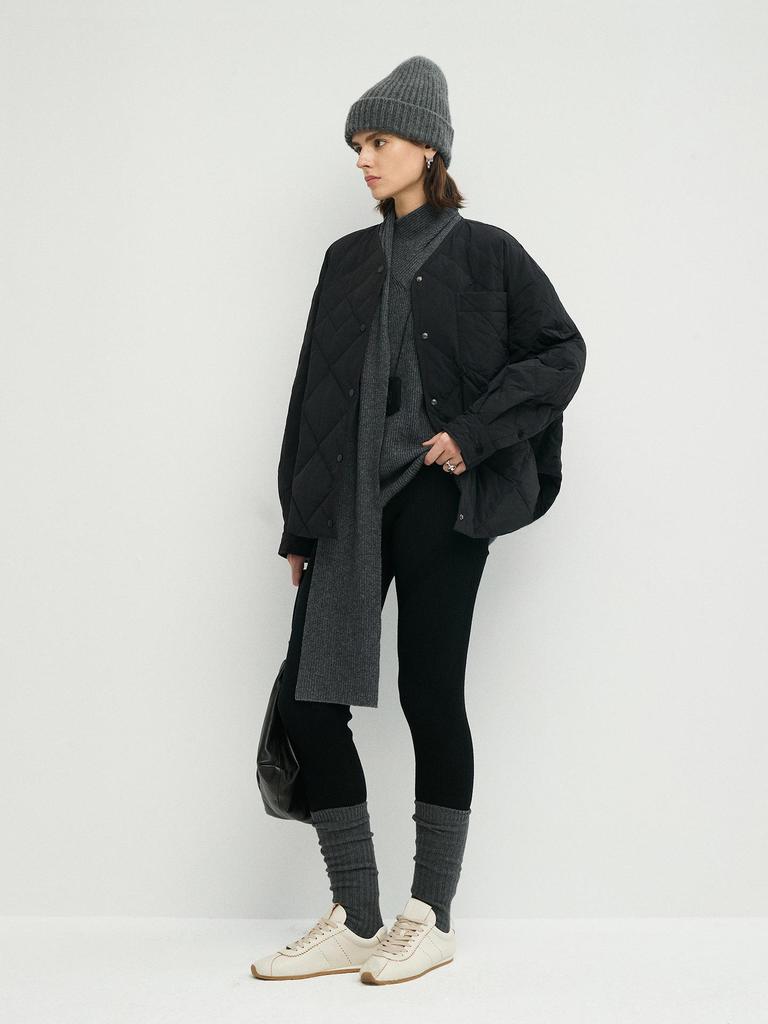 Unisex Lightweight White Goose Down Jacket - Cocoon Silhouette for 2025 Autumn/Winter