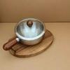 Кастрюля для молока из нержавеющей стали с деревянной ручкой, компактная кастрюля для приготовления пищи, подходит для жарки яиц и подогрева молока. Сделано из нержавеющей стали S