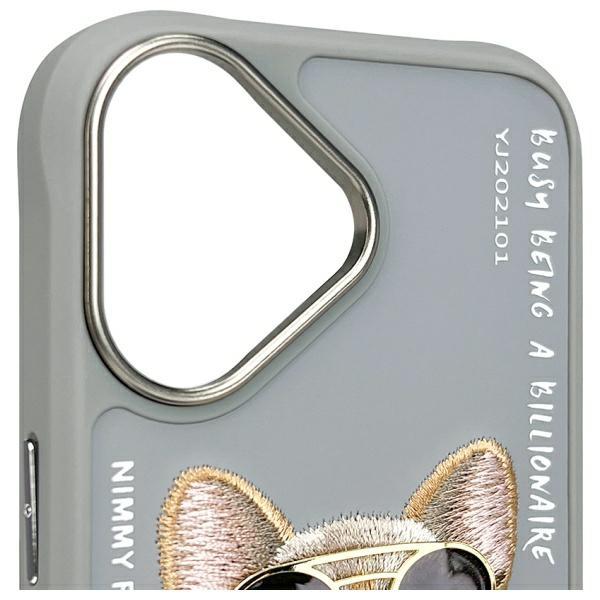 Etui do iPhone 16 Nimmy Glasses Cool Dog Szare
