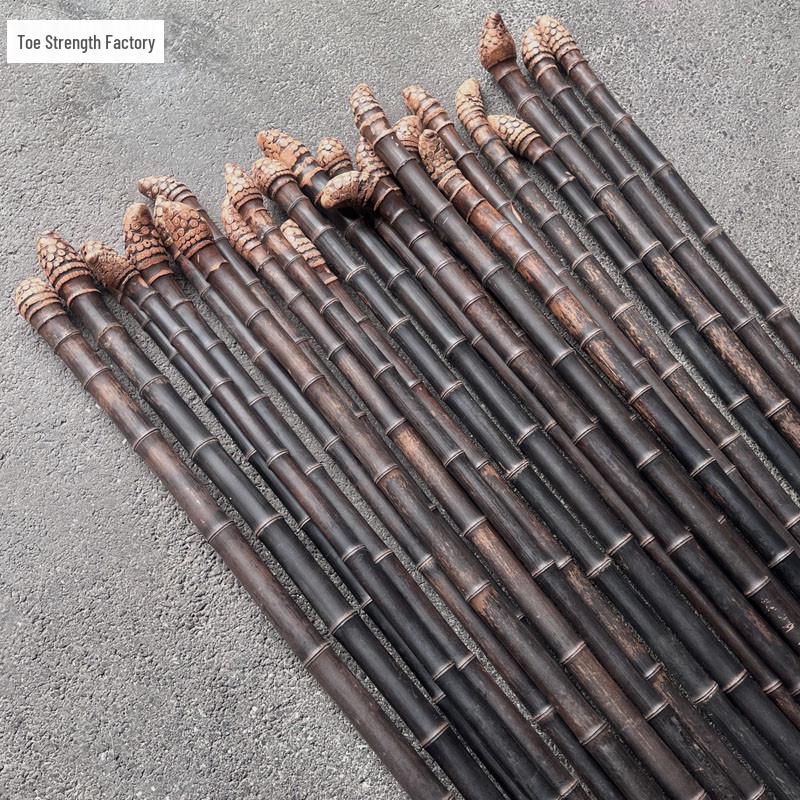 Natural Purple Bamboo Walking Cane for Seniors - Outdoor Mountaineering & Leisure