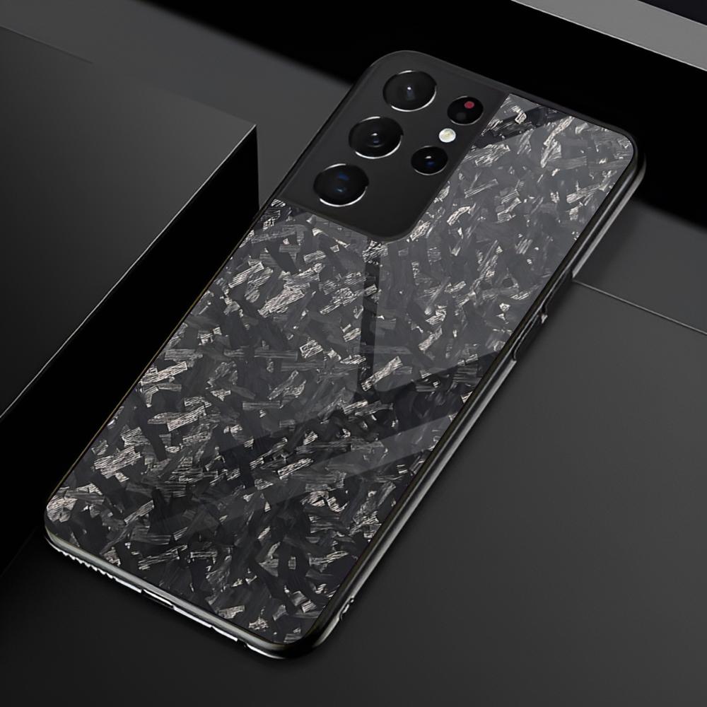 Чехол для телефона с рисунком под карбон для Samsung S25 S24 Ultra 23 Fe 22 Plus Galaxy A54 A55 A16 A13 A24 A15 A25 Стеклянная крышка